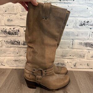 Frye Boots Camel Leather Size 6 1/2 B Very Good Condition!